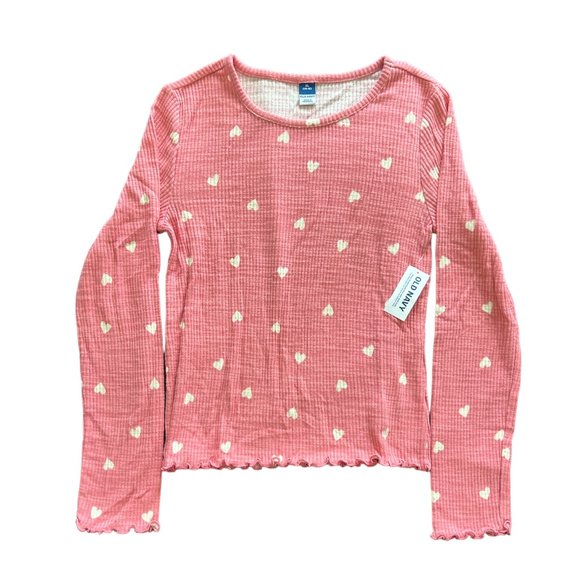 Old Navy Other - Old Navy Girl's  Pink Heart Long Sleeve Shirt, Size XL (14-16) NWT